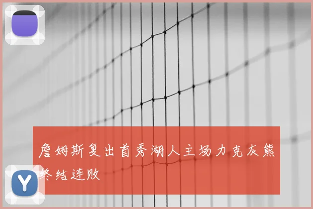 詹姆斯复出首秀湖人主场力克灰熊终结连败